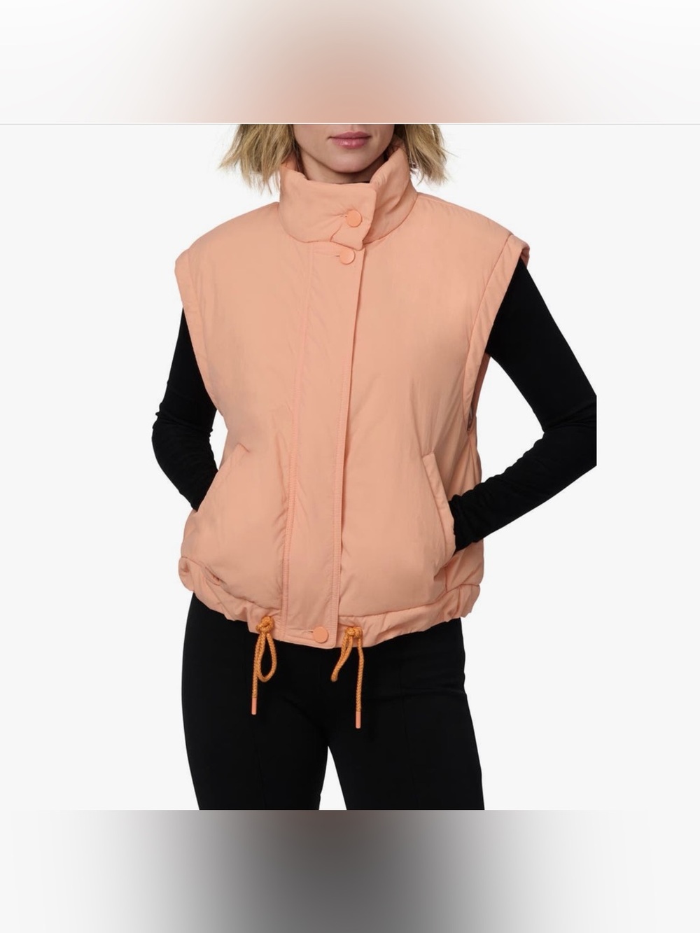 Bernardo Lightweight Peach Nylon Crinkle Vest 🆕 🍑